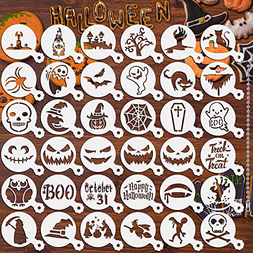 Halloween Cookie Stencils Set - Reusable Cake Decorating Tools with 36 Patterns - Halloween Style