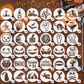 Halloween Cookie Stencils Set - Reusable Cake Decorating Tools with 36 Patterns - Halloween Style