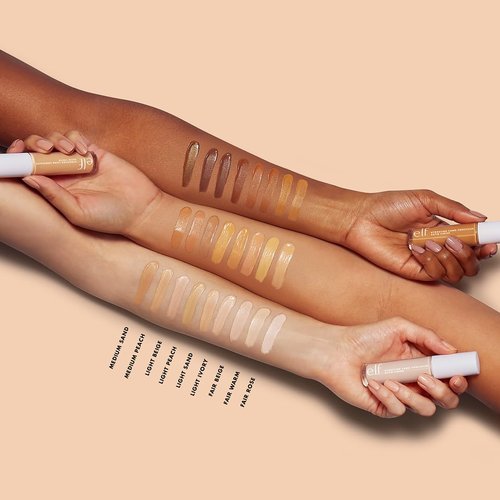 e.l.f. Hydrating Camo Concealer - Full-Coverage Satin Finish for Blemishes & Under-Eye Circles | Vegan Medium Peach