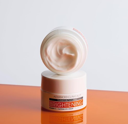 Advanced Clinicals Vitamin C + Caffeine Eye Balm - Under Eye Cream for Dark Circles & Puffiness, 1 Fl Oz