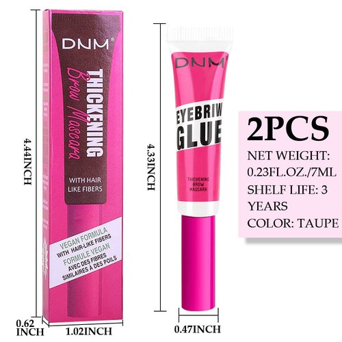 Kaely Brow Mascara - Waterproof Tinted Eyebrow Gel | Vegan & Cruelty-Free, 2 Pcs in Transparent