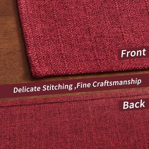 Rectangle Table Cloth 17.5x14 Inches - Ruby Red 6 Pieces - Waterproof & Linen Feel