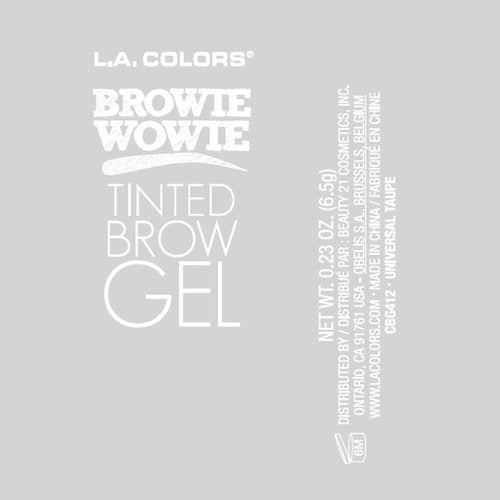 L.A. COLORS Browie Wowie Brow Tinted Gel - Dark Brown Shade for Effortless Definition