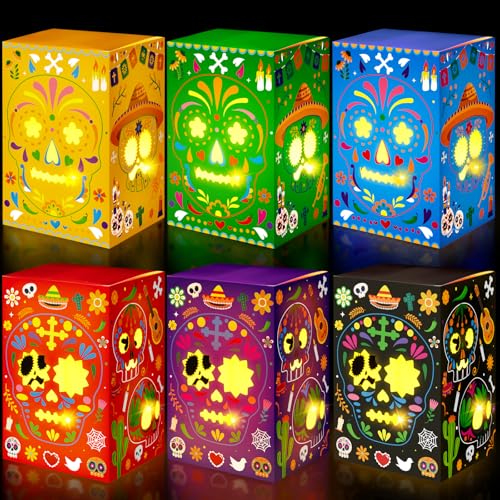 36PCS Day of The Dead Sugar Skull Candle Holders Gift Boxes - Dia De Los Muertos Decor
