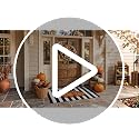Fall Doormat Set with Pumpkin & Striped Welcome Mats - Outdoor Porch Decor