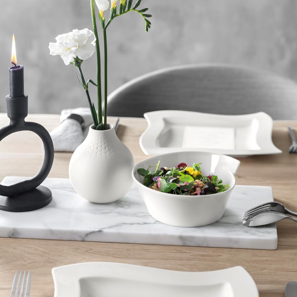 Villeroy & Boch New Wave Large Round Rice Bowl - 20.25 oz Premium Porcelain, Made in Germany, White