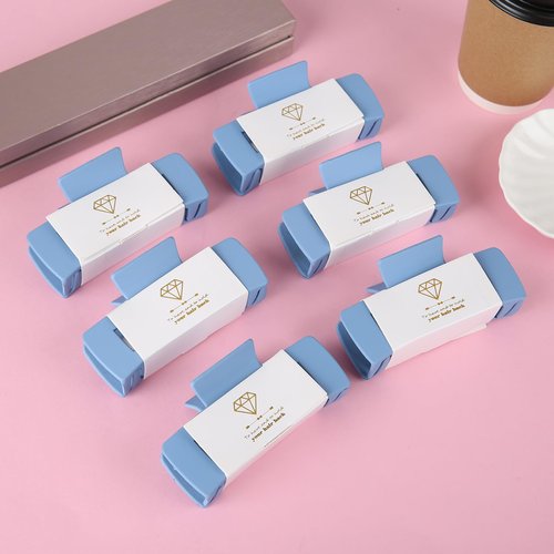 Bridesmaid Scrunchies Proposal Gifts 4.1inch square Hair Claws Bachelorette Hair Clip heart sunglasses gift for Wedding Party Favors (36pcs White&Dusty Blue)