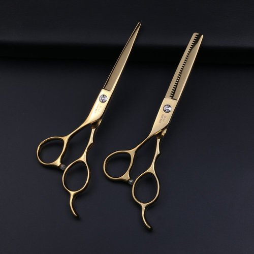 Purple Dragon 6.0 inch Left Hand Barber Hair Cutting Scissor and Thinning Shears - for Professional Left-handed Hairstlist