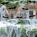 White 1100 Sqft Halloween Spider Webs Decoration with 60 Spiders & 12 Bats