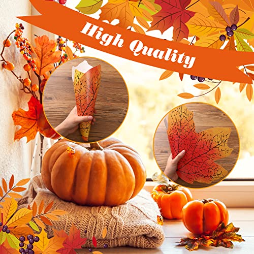 Fall Maple Leaf Paper Placemats - Thanksgiving & Autumn Table Decor, 60 Pack