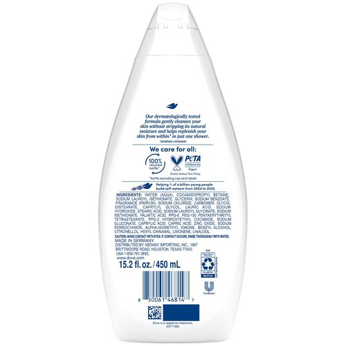 Dove Body Wash, Silky Velvet 2-Pack – Luxurious Moisturizing Cleanser for Smooth, Soft Skin, 15.22 Oz Ea