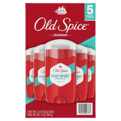 Old Spice Pure Sport Deodorant, 2.4 Ounce (Pack of 5)