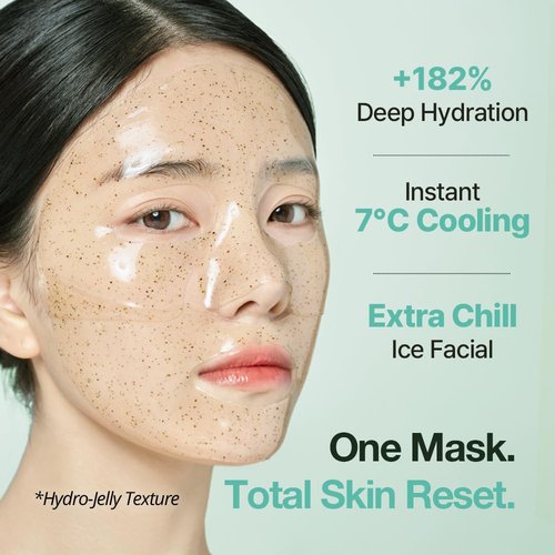 NDP Collagen Cica Cooling Hydrogel Face Mask - Soothing Ice Mask for Puffiness & Sunburn Relief | 4 Sheets
