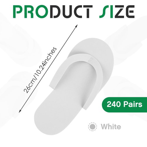 Geyoga 48 Pairs Disposable Pedicure Slippers Foam Disposable Spa Flip Flops Pedicure Shoes for Women Salon Nail Spa (White)