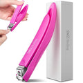 German Nail Clippers for Men with Catcher, Toenail Clipper for Thick Toenails and Fingernails, Long Handle Nail Clippers with Catcher, Precision Nail Trimmer for Men and Women