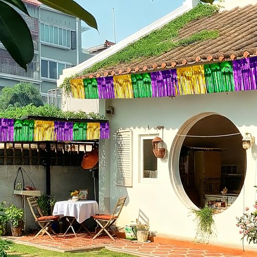 4pcs Mardi Gras Decorations Set Fringe Garland Party Supplies for Parade & Festive Events