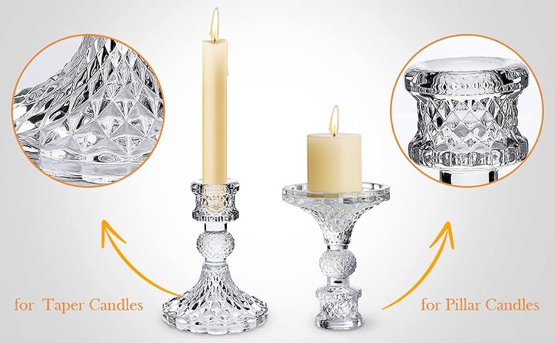 Gold Tealight Candle Holders Set with Crystal Clear Candlestick Holders - 24Pcs