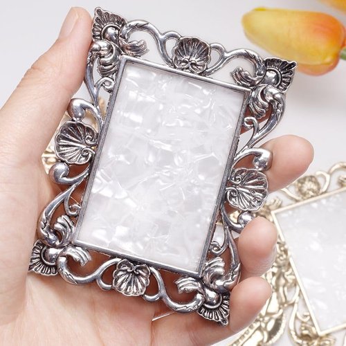 Nail Art Plate, 2 Pcs Nail Mixing Palette Polish Color Mixing Plate Nail Holder Nail Art Display Board, Nail Art Display Tools Photography Props(Sliver)