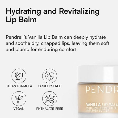 PENDRELL Lip Balm & Mask - Hydrating Vanilla Formula with Hyaluronic Acid & Shea Butter | 1 Oz (30g)