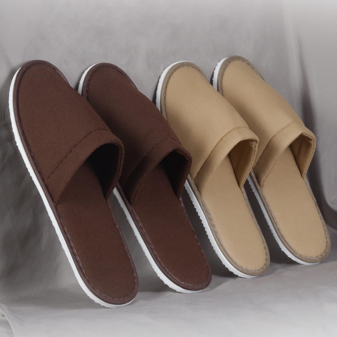 Yeios 20 Pairs Disposable Slippers for Guests Hotel Slippers Bulk Spa Slippers Closed Toe House Slipper Bulk for Adult for Men and Women Coffee