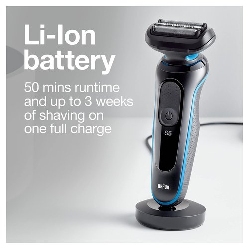 Braun Series 5 5049cs Electric Shaver - Cordless Wet & Dry Face Shaver with Beard Trimmer, Blue