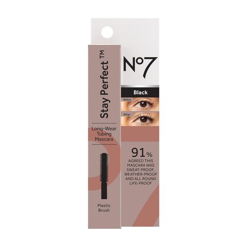 No7 Stay Perfect Mascara - Smudge-Free, Long-Lasting Volume for 24 Hours | Rain & Tear-Proof (7ml)