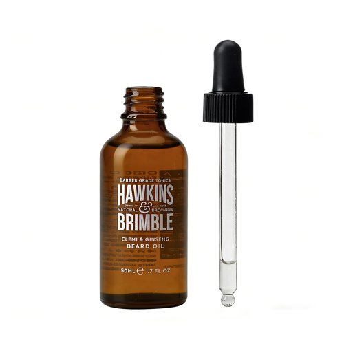 Hawkins & Brimble Beard Oil For Men Growth - Sandalwood Scent with Argan & Castor Oils, Shea Butter | Softens & Moisturizes, Promotes Healthy Beard Growth, 50ml