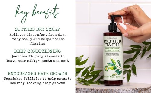 PHARM TO TABLE Tea Tree Conditioner - Soothing Scalp Relief & Hair Detangler, 16.2oz
