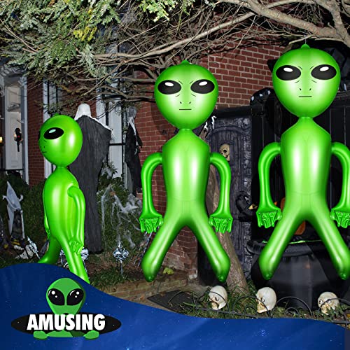 63 Inch Inflatable Alien Party Decoration - Green Space Themed Balloon Set