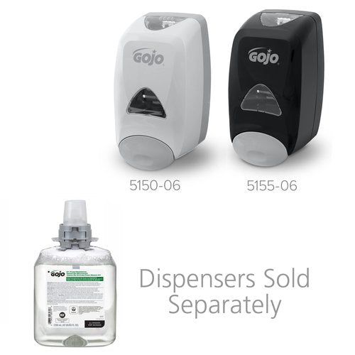 GOJO E1 Foam Handwash, Fragrance Free, 1250 mL Handwash Refill FMX-12 Push-Style Hand Soap Dispenser (Pack of 4) - 5167-04