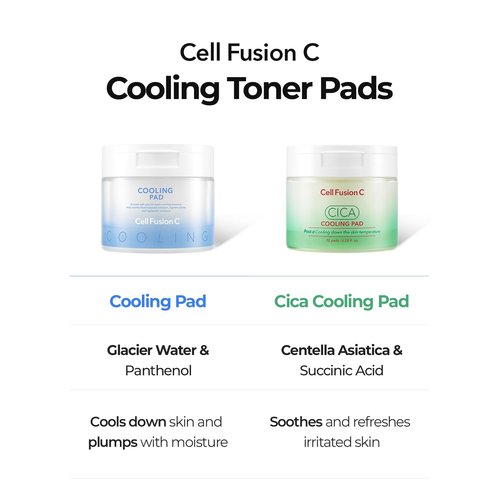 Cell Fusion C Post Alpha Cooling Pad – Hydrating & Cooling Korean Toner Pads | Panthenol & Glacier Water | Hydrating, Depuffing, Pore-Minimizing | 70 Pads / 6.08 fl.oz.