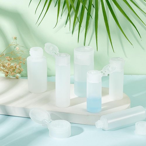 BENECREAT 10Pcs 12ml/18ml/30ml Travel Bottles Plastic Toiletry Bottles Flip Cap Squeeze Sample Bottle Containers for Makeup Lotion Emulsion Foundation Shampoo Packing