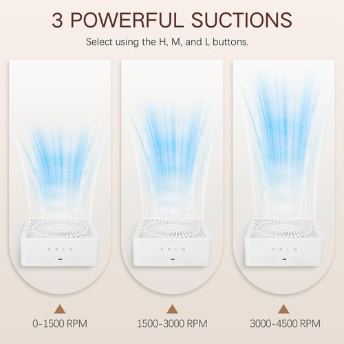 Nail Dust Collector Rechargeable, Powerful Suction Cordless Nail Vacuum Fan Dust Collector with 4500RPM Brushless Motor for Acrylic Nail Polishing Salon Home Use, NDC5