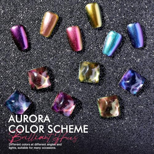 Holographic Ombre Nail Polish Set - Metallic Chameleon Colors, Quick Dry, 6 Pack - Morovan