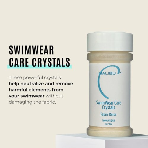 Malibu C Swimwear Care Crystals - Chlorine Removal & Activewear Protection - Color-Safe Laundry Rinse (3 Ounce)