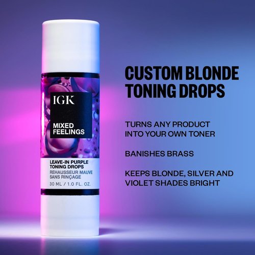 IGK Mistress Hydrating Hair Balm & Mixed Feelings Leave-In Blonde Toning Drops - Tone Brassy Hair, Nourish & Fight Frizz | 5 oz + 1 oz