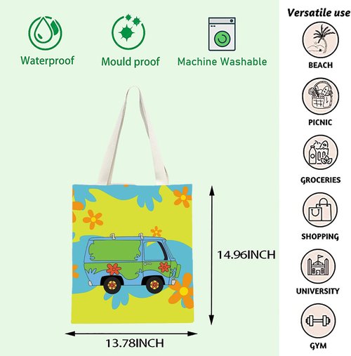 Cartoon Movie Shoulder Bag Machine Car Tote Bag Machine Gift Best Friend Gift Mystery Van Bag (Mystery van T)