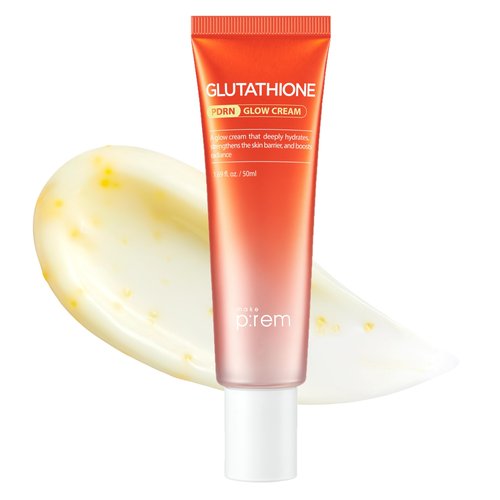 MAKE P:REM Glutathione PDRN Glow Cream, Antioxidant Moisturizer with PDRN Capsules for Radiant and Nourished Skin, All Skin Types, Korean Skin Care, 1.69 fl oz, 50ml