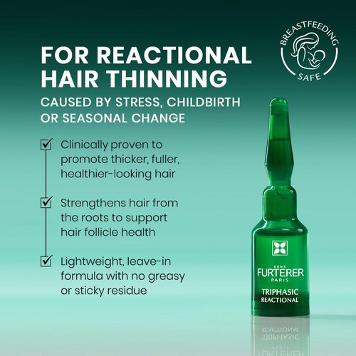 Rene Furterer Triphasic Concentrated Serum | Drug-Free Solution for Thinning Hair - 3-Month Supply