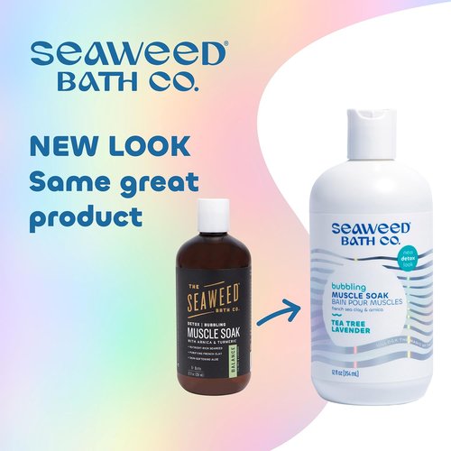 Seaweed Bath Co. Bubbling Muscle Soak - Tea Tree Lavender Scent, 12 Oz | Sustainably Harvested Seaweed & French Sea Clay