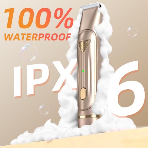 Dermave Bikini Shaver - Bikini Trimmer for Women, Waterproof Electric Dual Head Shaver (Gold)