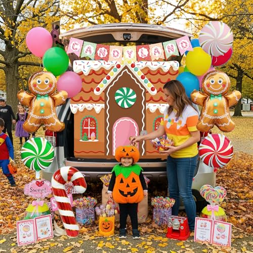 Halloween Candy Trunk or Treat Decoration Kit with Balloons & Banner