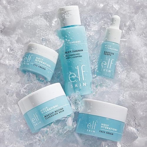 e.l.f. SKIN Holy Hydration! Mini Skincare Kit - Cleanser, Moisturizer & Eye Cream for Hydrated Skin