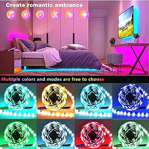 Tenmiro 130ft RGB LED Light Strips for Bedroom with Remote & App Control Music Sync