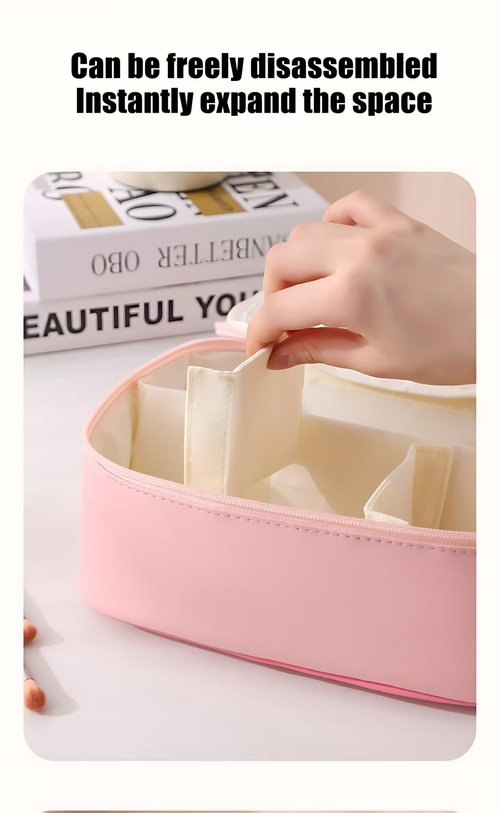 Kitty Makeup Bag – Makeup Organizer, Travel Toiletry Bag for Women & Girls | Cute Cosmetic Bag, Train Case for, Travel Bag, Toiletry Bag for Women, Make up Storage (Pink Kitty)