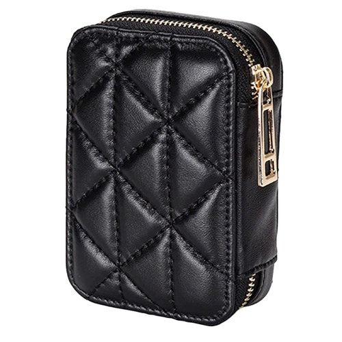 FOMIYES 1pc Touch up Bag Handbag Holder Cowhide Makeup Bag Black with Mirror Pouches for Purse Small for Cosmetics Wallet