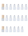 ZbFwmx 20 Pack Set 2ML(5/8 Dram) Mini Sample Roll Glass Bottles for Essential Oils Roller Refillable Perfume Roll Bottle (2ML Frosted)