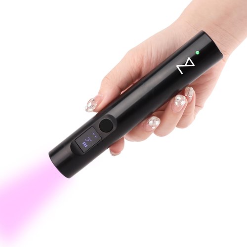 M - GlamCure GO Nail Flash Cure Lamp with Focus Beam Technology, Touch Screen - LED & UV Nail Light - Curing Lamp for Gel Nails, Acrylic, Builder - Portable & Adjustable (Black)