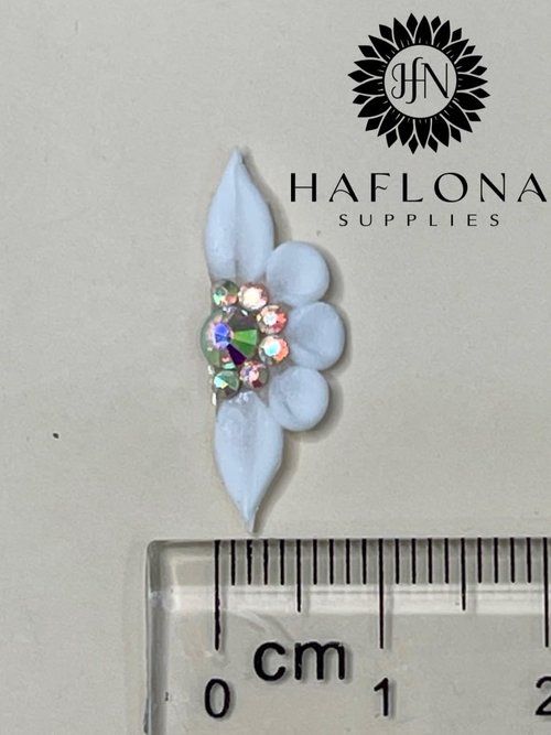 Set 8Pcs 3D Sweet Season Poinettia (5 Petals) Flower Nail Art Charms Handmade by Acrylic Powder Design Acrylic Nail Art for Women Girls (White-Long Size-8Pcs)
