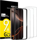 NEW'C iPhone 17 & 16 Pro Screen Protector - 3 Pack Tempered Glass with Easy Installation Tool | Case Friendly, Ultra Resistant
